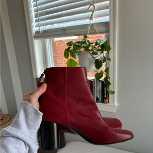 Beautiful red booties from Sandro! Size 38 EU Women’s 7/7.5